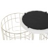Poggiapiedi DKD Home Decor Beige Dorato Metallo Poliestere Bianco Moderno (38 x 38 x 44 cm) (35 x 35 x 40 cm)