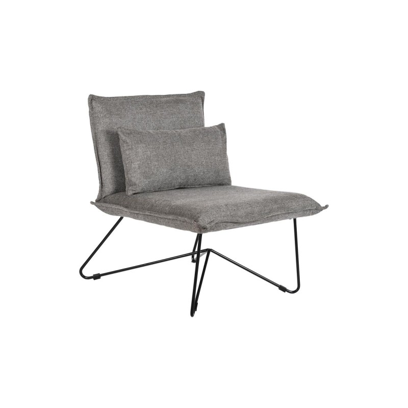 Poltrona DKD Home Decor 66 x 78 x 75 cm Nero Grigio Metallo Poltrona DKD Home Decor 66 x 78 x 75 cm Nero Grigio Metallo