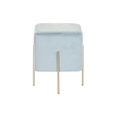 Poggiapiedi DKD Home Decor Dorato Metallo Blu cielo (34 x 34 x 40 cm)