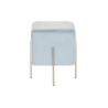 Poggiapiedi DKD Home Decor Dorato Metallo Blu cielo (34 x 34 x 40 cm)