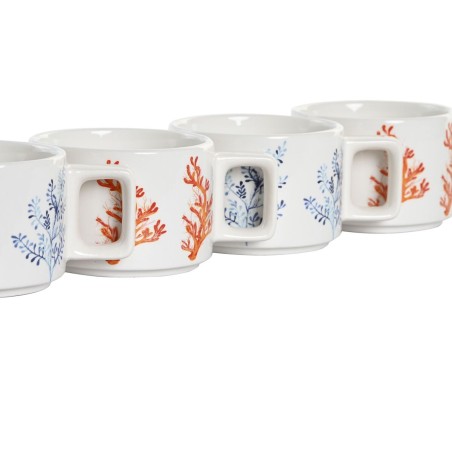 Set di Tazze da Caffè DKD Home Decor Azzurro Fucsia Metallo Dolomite 260 ml