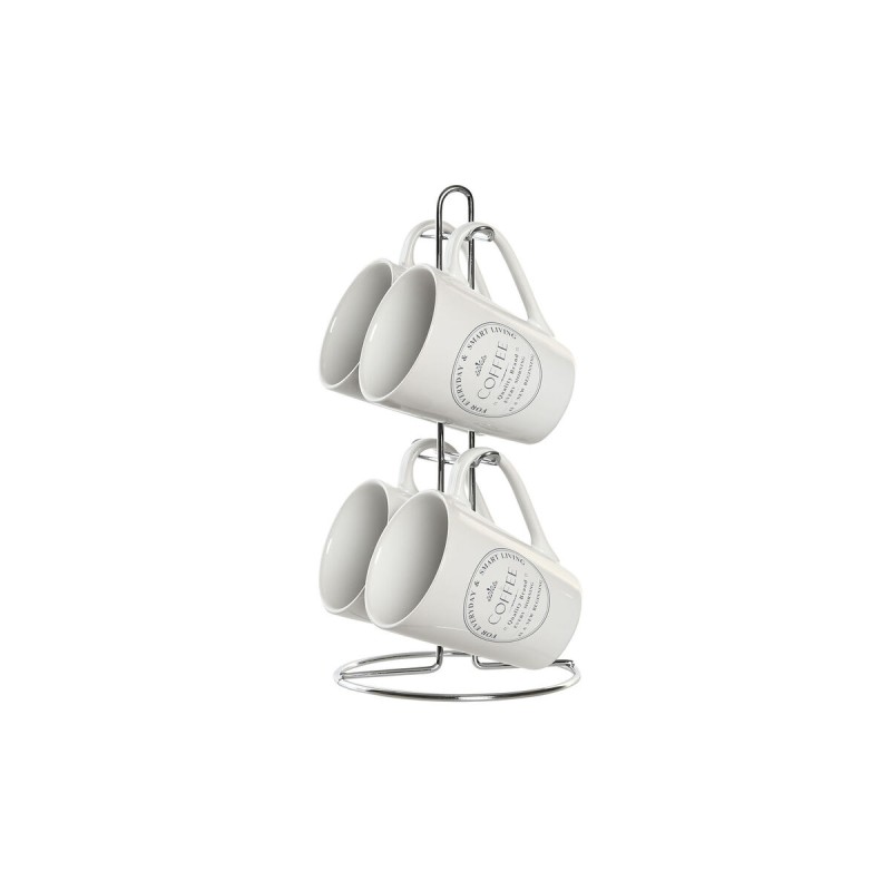 Set di Tazze e Piatti DKD Home Decor Bianco Metallo Gres 300 ml 14 x 14 x 31 cm 12,5 x 9,5 x 10,5 cm (5 Pezzi) Set di Tazze e Piatti DKD Home Decor Bianco Metallo Gres 300 ml 14 x 14 x 31 cm 12,5 x 9,5 x 10,5 cm (5 Pezzi)