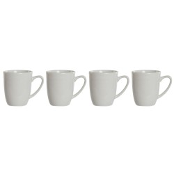 Set di 4 Tazze Mug DKD Home Decor Bianco Porcellana 330 ml 12 x 10 x 9 cm