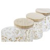 Barattolo DKD Home Decor Bambù Vetro Borosilicato Shabby Chic 700 ml 10 x 10 x 12,5 cm (4 Unità)
