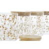 Barattolo DKD Home Decor Bambù Vetro Borosilicato Shabby Chic 700 ml 10 x 10 x 12,5 cm (4 Unità)