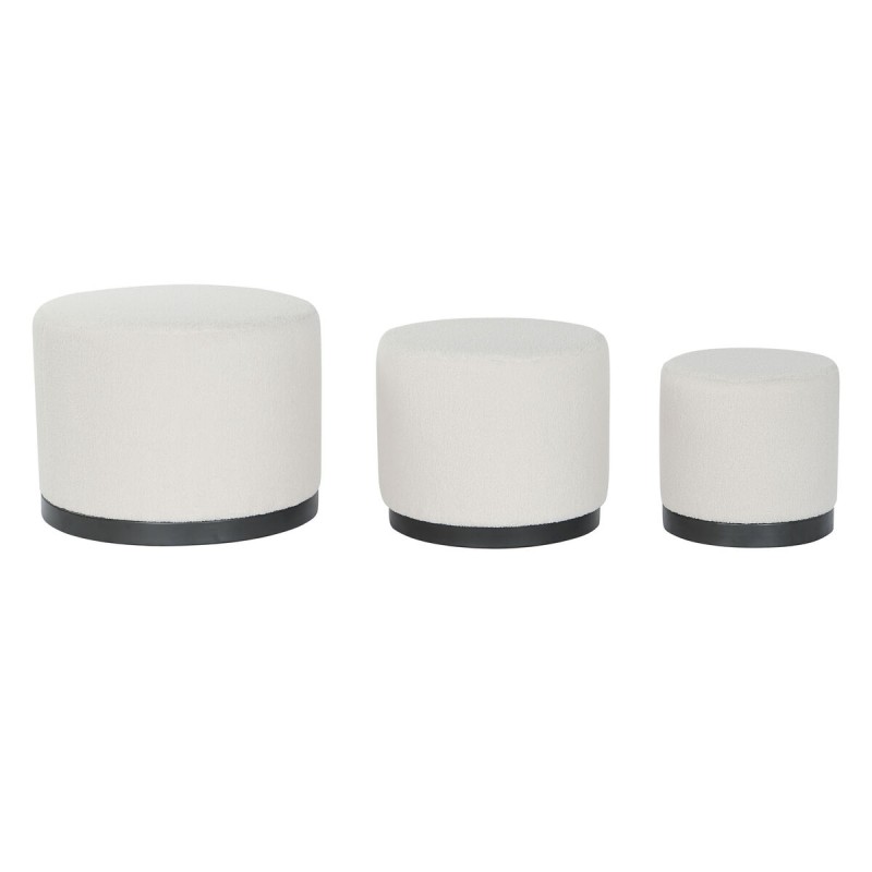Poggiapiedi DKD Home Decor Bianco Nero Poliestere Legno MDF Scandi 60 x 60 x 45 cm (3 Unità) Poggiapiedi DKD Home Decor Bianco Nero Poliestere Legno MDF Scandi 60 x 60 x 45 cm (3 Unità)