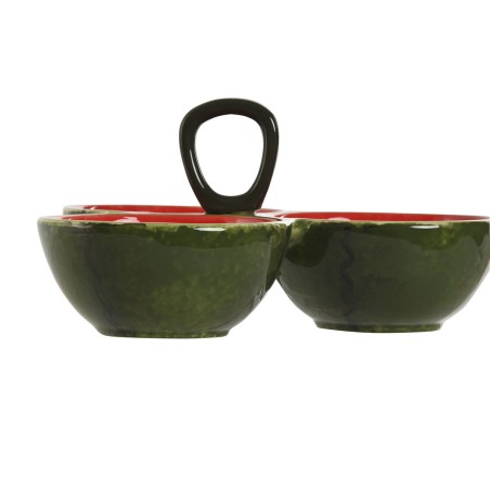 Ciotola per Aperitivi Home ESPRIT Rosso Verde Gres Anguria 23 x 22 x 10,5 cm