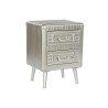 Comodino Home ESPRIT Argentato Metallo Legno MDF 46 x 39 x 63 cm