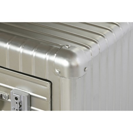 Comodino Home ESPRIT Argentato Metallo Legno MDF 46 x 39 x 63 cm
