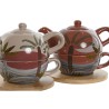 Teiera Home ESPRIT Bianco Beige Terracotta Rosa chiaro Dolomite 750 ml (2 Unità)