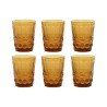 Set di Bicchieri Home ESPRIT Ambra Cristallo Con rilievo 240 ml (6 Unità)