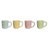 Set di Tazze da Caffè Home ESPRIT Giallo Azzurro Verde Rosa Porcellana 90 ml 4 Pezzi