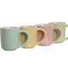 Set di Tazze da Caffè Home ESPRIT Giallo Azzurro Verde Rosa Porcellana 90 ml 4 Pezzi