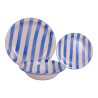 Servizio di Piatti Home ESPRIT Giallo Azzurro Rosso Gres Righe Mediterraneo 27,5 x 27,5 x 2,8 cm 18 Pezzi