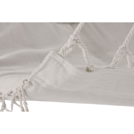 Sedia da giardino Home ESPRIT Bianco Naturale Cotone Legno 90 x 50 x 130 cm