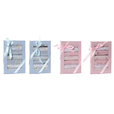 Set di Bavaglini Home ESPRIT Azzurro Rosa Cotone 19 x 29 x 3 cm (4 Unità)