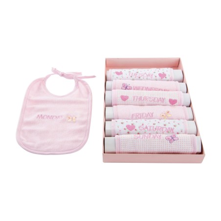Set di Bavaglini Home ESPRIT Azzurro Rosa Cotone 19 x 29 x 3 cm (4 Unità)