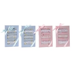 Set di Bavaglini Home ESPRIT Rosa Blu cielo Cotone 19 x 29 x 3 cm (4 Unità)