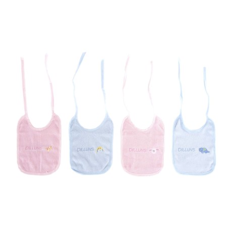 Set di Bavaglini Home ESPRIT Rosa Blu cielo Cotone 19 x 29 x 3 cm (4 Unità)