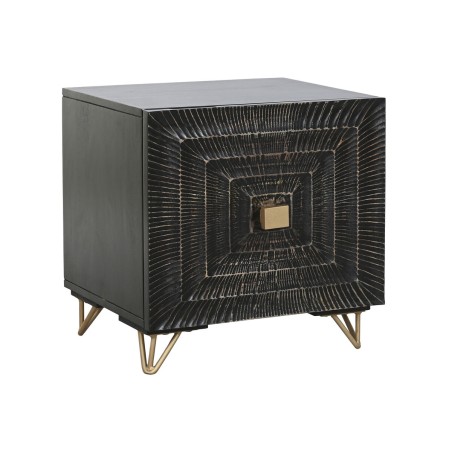 Comodino Home ESPRIT Nero Dorato 50 x 40 x 50 cm