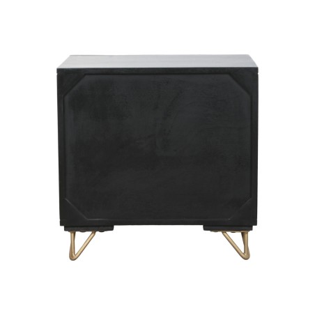 Comodino Home ESPRIT Nero Dorato 50 x 40 x 50 cm