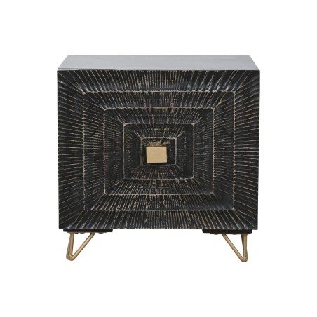 Comodino Home ESPRIT Nero Dorato 50 x 40 x 50 cm