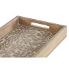 Set di Vassoi Home ESPRIT Bianco Naturale Legno di mango Legno MDF 44 x 29 x 5 cm (2 Unità)