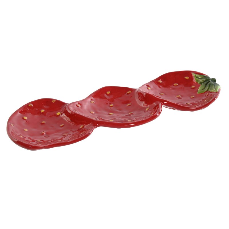 Vassoio per aperitivi Home ESPRIT Rosso Moderno 32 x 11,5 x 3,2 cm Vassoio per aperitivi Home ESPRIT Rosso Moderno 32 x 11,5 x 3,2 cm