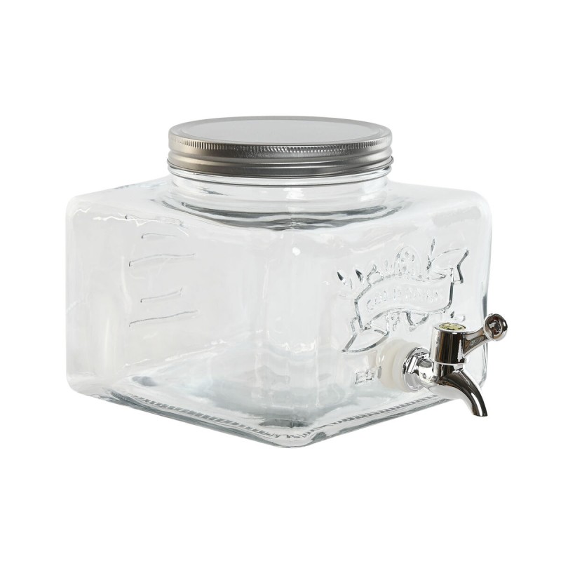 Dispenser di Acqua Home ESPRIT Trasparente Metallo Silicone Cristallo ABS 3,5 L 19 x 25 x 16 cm Dispenser di Acqua Home ESPRIT Trasparente Metallo Silicone Cristallo ABS 3,5 L 19 x 25 x 16 cm