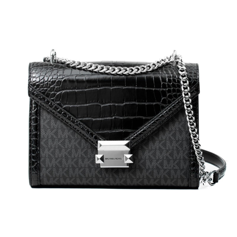 Borsa a Tracolla Michael Kors Whitney Nero 24 x 18 x 8 cm Borsa a Tracolla Michael Kors Whitney Nero 24 x 18 x 8 cm