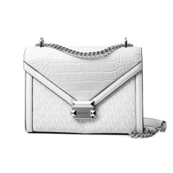 Borsa a Tracolla Michael Kors Whitney Bianco 24 x 18 x 8 cm