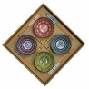 Set per Sushi DKD Home Decor Multicolore Bambù Gres Mandala Orientale 34 x 34 x 6,5 cm (12 Pezzi)