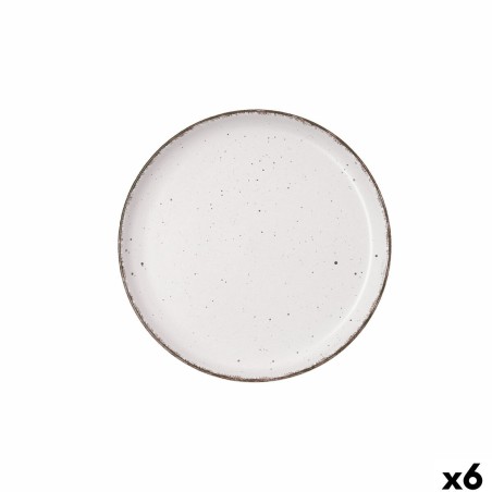 Piatto da Dolce Quid Duna Beige Ceramica 20 x 2,5 cm (6 Unità)