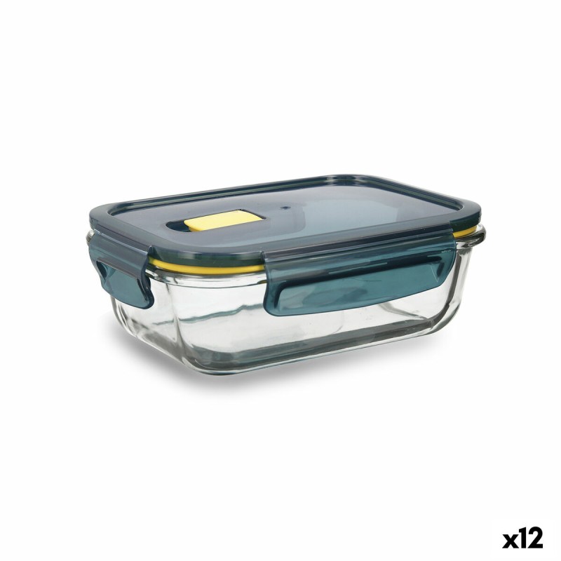 Porta pranzo Ermetico Quid Astral Rettangolare 640 ml Azzurro Vetro (12 Unità) Porta pranzo Ermetico Quid Astral Rettangolare 640 ml Azzurro Vetro (12 Unità)