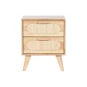 Comodino Home ESPRIT Legno Metallo Rattan 40 x 30 x 48 cm