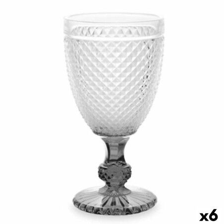Calice Vivalto PR-00816B/BHA6 SMOKE Trasparente Antracite Vetro 256 ml Diamante (6 Unità)