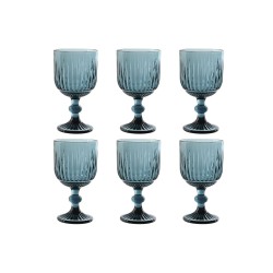 Set di Bicchieri Home ESPRIT Azzurro Cristallo 8,8 x 8,8 x 16,3 cm (6 Unità)