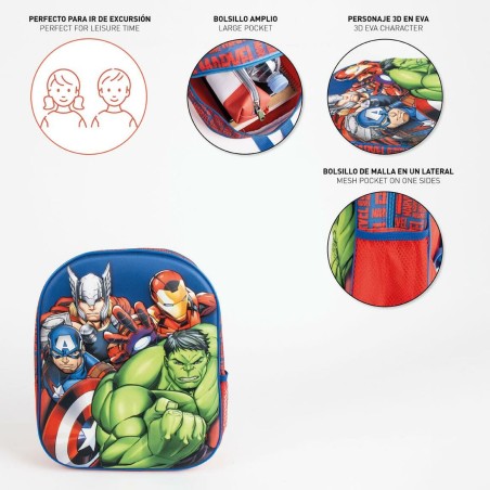 Zaino Scuola The Avengers Azzurro 8 x 31 x 27 cm