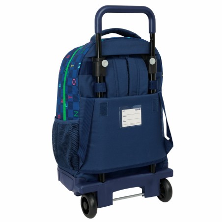 Trolley per la Scuola Benetton Damero Blu Marino 33 x 45 x 22 cm
