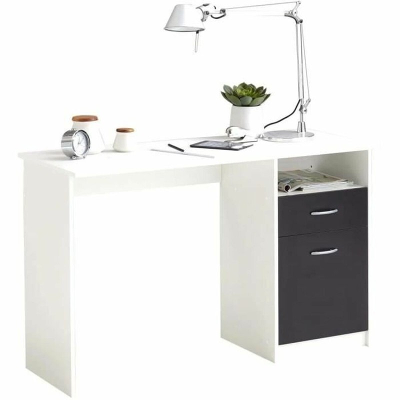 Scrivania FMD JACKSON Bianco Nero 123 x 76,5 x 50 cm Legno Scrivania FMD JACKSON Bianco Nero 123 x 76,5 x 50 cm Legno