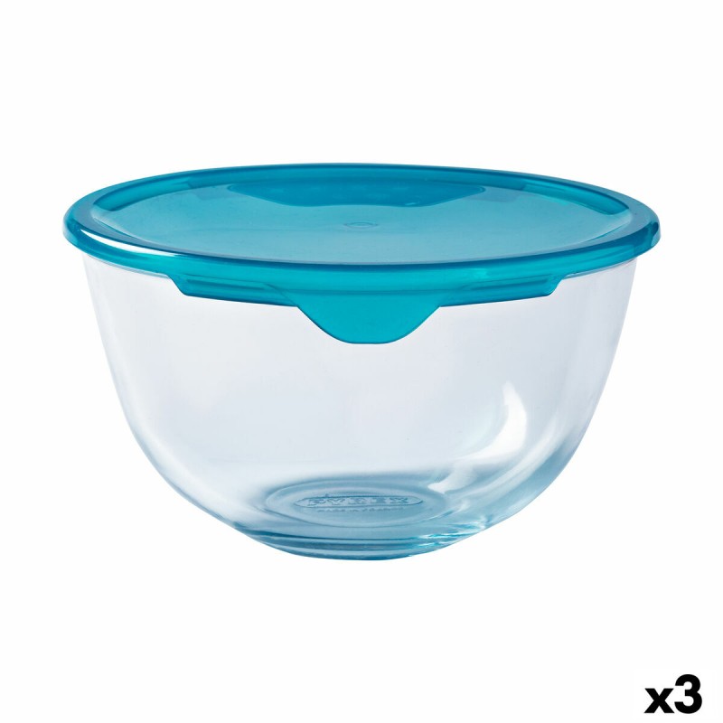 Porta Pranzo Rotondo con Coperchio Pyrex Cook & Store Azzurro 2 L 22 x 22 x 11 cm Silicone Vetro (3 Unità) Porta Pranzo Rotondo con Coperchio Pyrex Cook & Store Azzurro 2 L 22 x 22 x 11 cm Silicone Vetro (3 Unità)