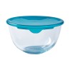 Porta Pranzo Rotondo con Coperchio Pyrex Cook & Store Azzurro 2 L 22 x 22 x 11 cm Silicone Vetro (3 Unità)