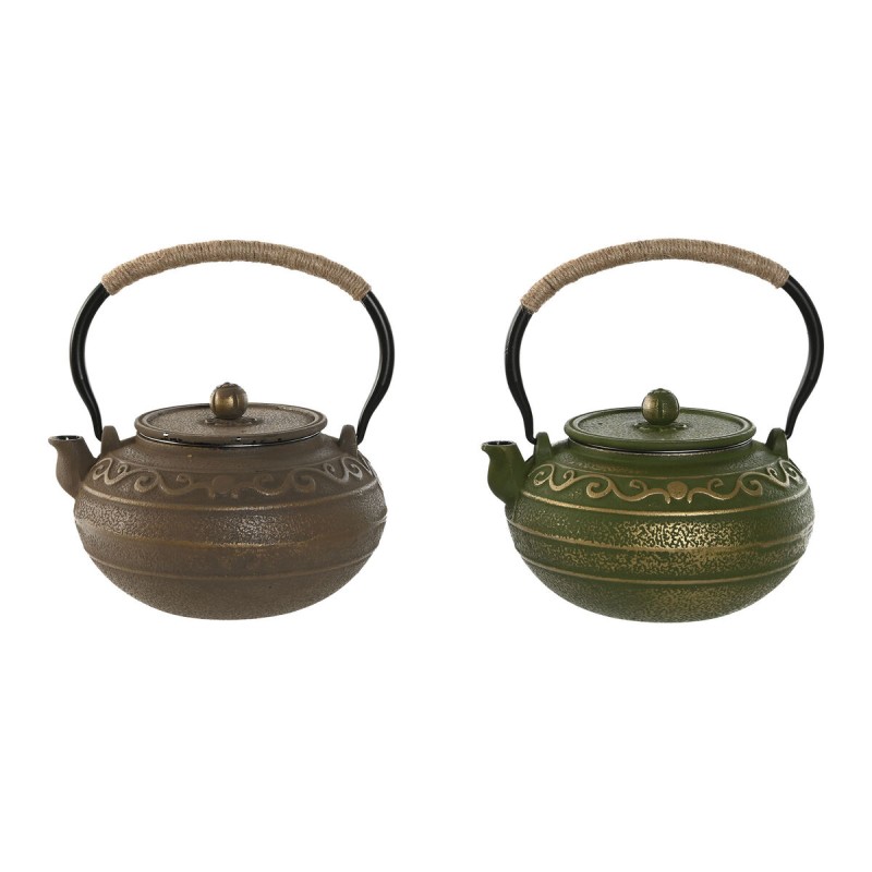 Teiera Home ESPRIT Marrone Verde Acciaio inossidabile Ferro 1,3 L (2 Unità) Teiera Home ESPRIT Marrone Verde Acciaio inossidabile Ferro 1,3 L (2 Unità)