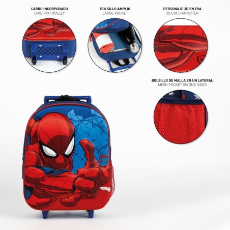 Trolley per la Scuola Spider-Man Azzurro 3D