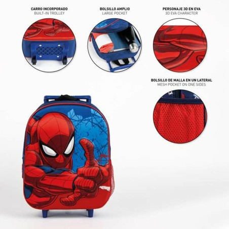 Trolley per la Scuola Spider-Man Azzurro 3D