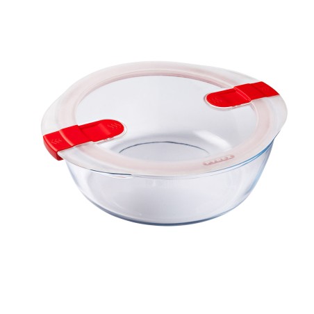 Porta pranzo Ermetico Pyrex Cook&heat 26 x 23 x 8 cm 2,3 L Rosso Vetro (6 Unità)