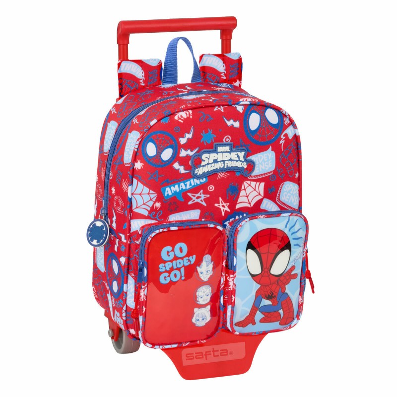 Trolley per la Scuola Spider-Man Rescue Azzurro Rosso 22 x 27 x 10 cm