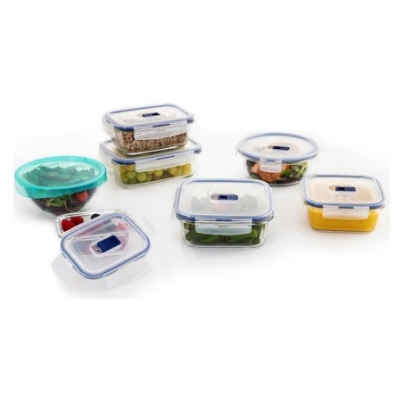 Set di scatole porta pranzo Luminarc Pure Box Active (7 pcs) Cristallo Bicolore (7 Pezzi) (3 Pezzi) (43 x 32 x 18 cm)