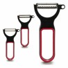 Set di Pelapatate CK98529 Nero Rosso Acciaio Caucciù polipropilene