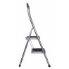 Scala Pieghevole a 2 Scalini Krause 130860 Grigio Argentato Nero/Blu Alluminio